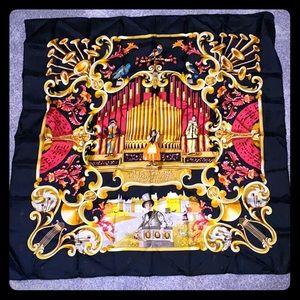 NEW HERMES SILK JACQUARD SCARF ORGAUPHONE MINT